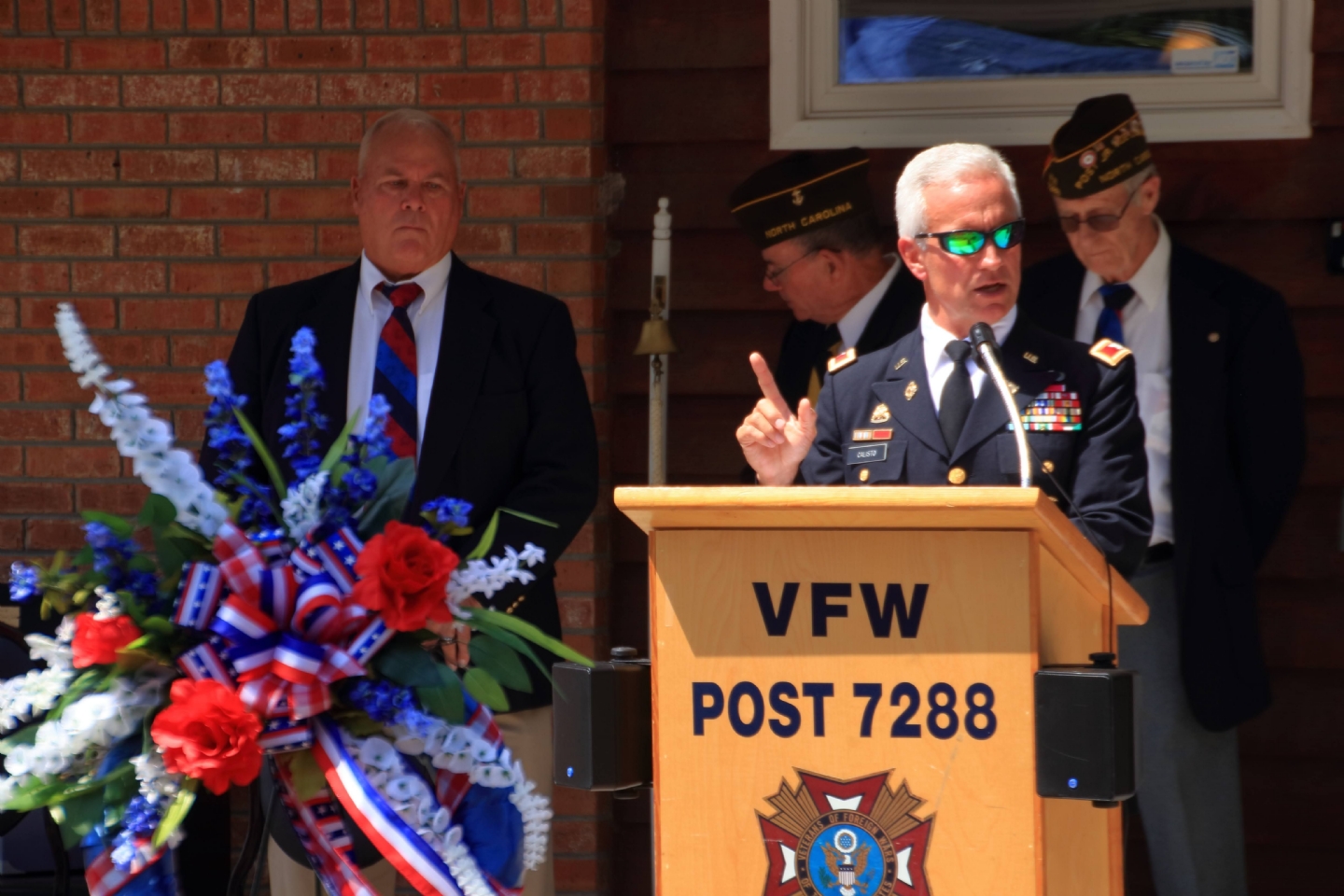 Speaker Colonel Joseph Calisto, U. S. Army (Ret.) at the Calabash VFW Post 7288 Memorial Day Service.